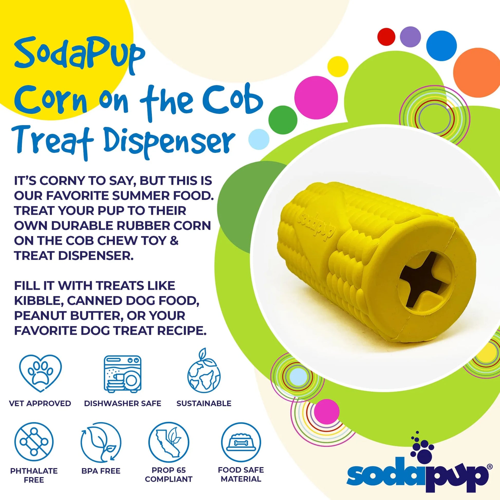SodaPup Corn on the Cob Treat Dispenser - Pets Perfect