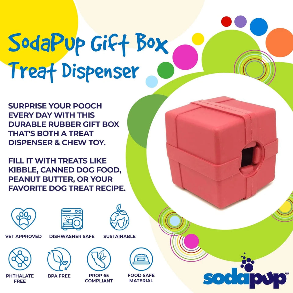 SP Gift Box Durable Rubber Chew Dog Toy & Treat Dispenser, view 5
