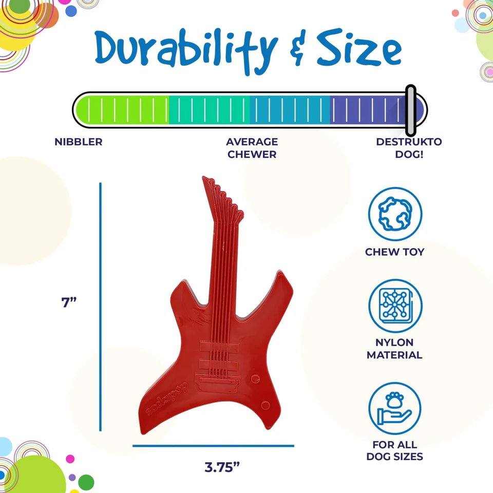 SP Electric Guitar Ultra Durable Nylon Dog Chew Toy for Aggressive Chewers - Pets Perfect