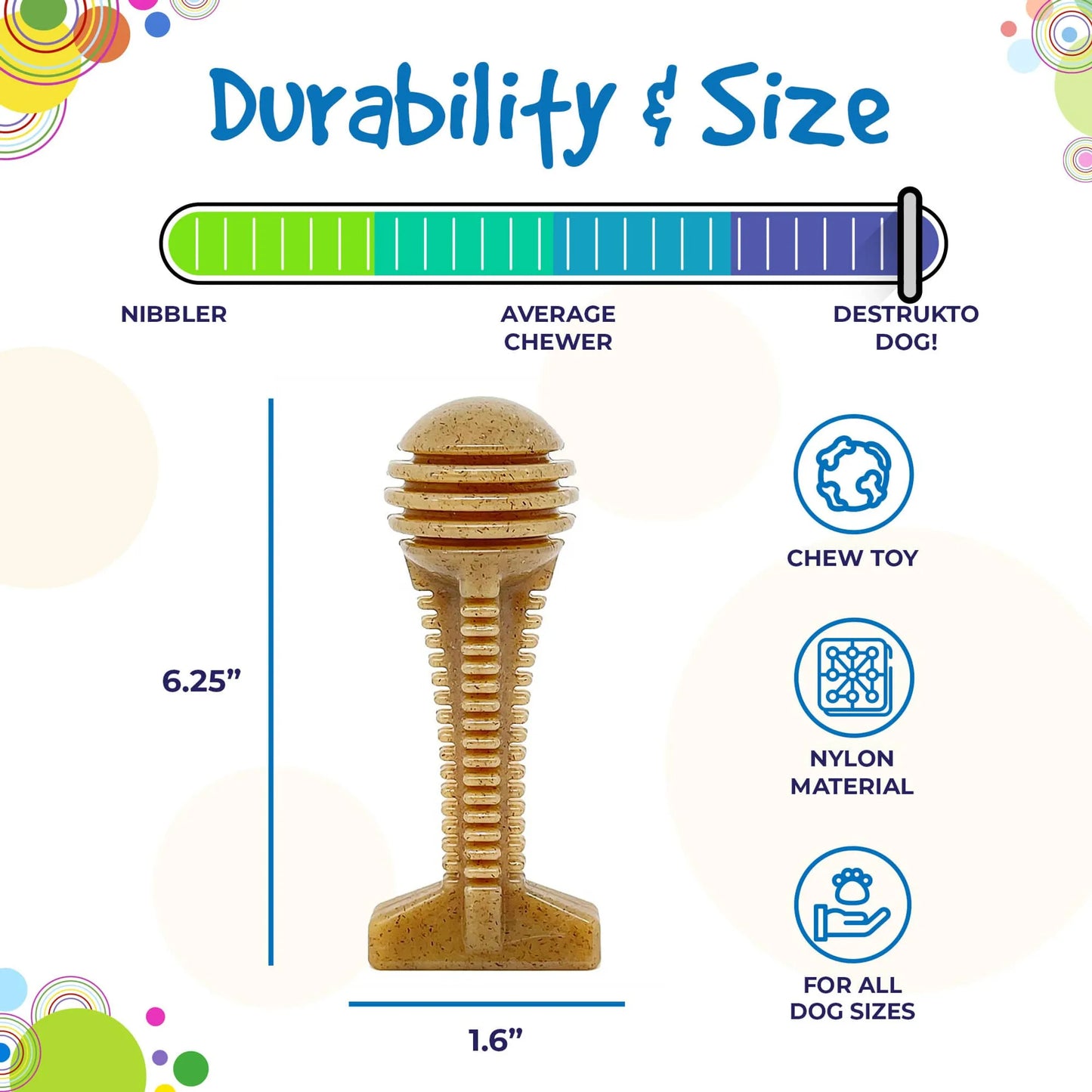 SP Honey Bone Dental Tower Ultra Durable Nylon Dog Chew Toy for Aggressive Chewers - Pets Perfect