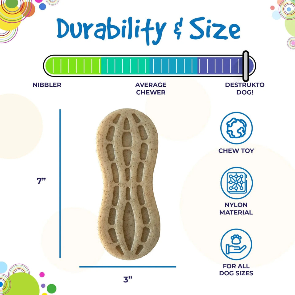 SP Peanut Ultra Durable Nylon Dog Chew Toy for Aggressive Chewers - Pets Perfect