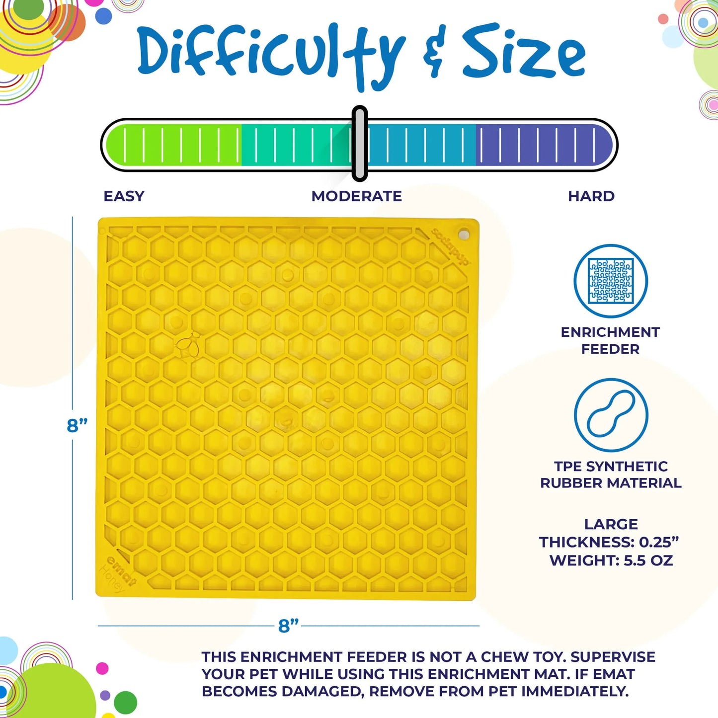 SodaPup Honeycomb Design eMat Enrichment Lick Mat | Small and Large