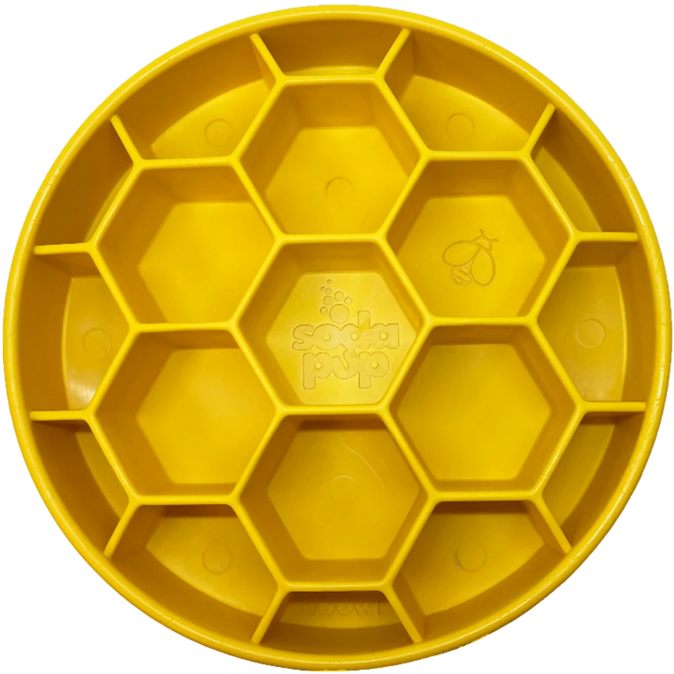 SodaPup Honeycomb eBowl Enrichment Slow-Feeder Dog Bowl, 8 in - Pets Perfect