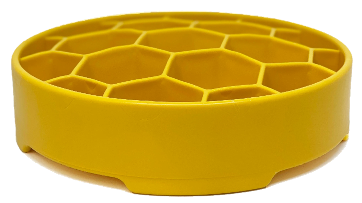 Honeycomb Design eBowl Enrichment Slow Feeder Bowl for Dogs - Pets Perfect