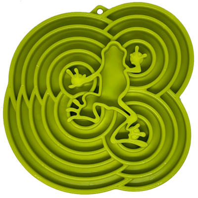 SodaPup Water Frog eTray Enrichment Slow-Feeder Tray, 8 in, Green/1