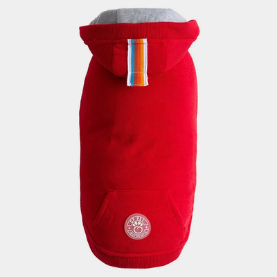 GF Pet Elasto-Fit Urban Dog Hoodie with Kangaroo Pocket, Red/2XS