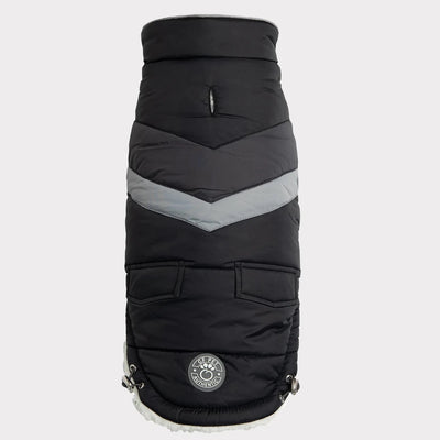 GF Pet Alpine Puffer - Retro Sherpa Lined Dog Coat, Black/2XL