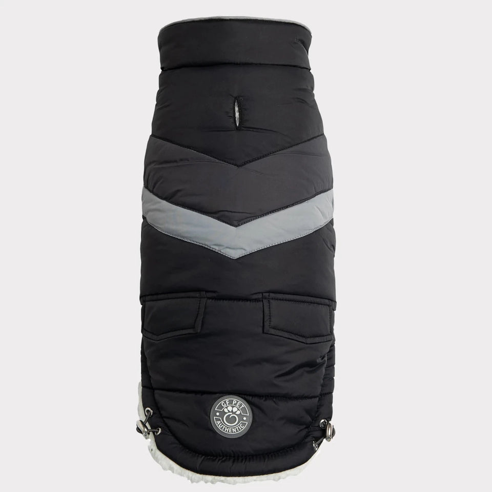 GF Pet Alpine Puffer - Retro Sherpa Lined Dog Coat, Black/LARGE, view 5