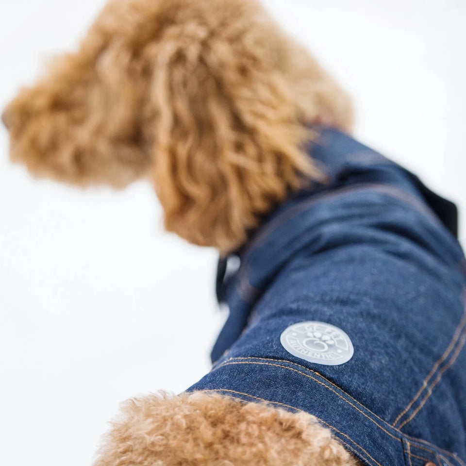 GF Pet Elasto-Fit Denim Dog Jacket with Sherpa Lining, view 14