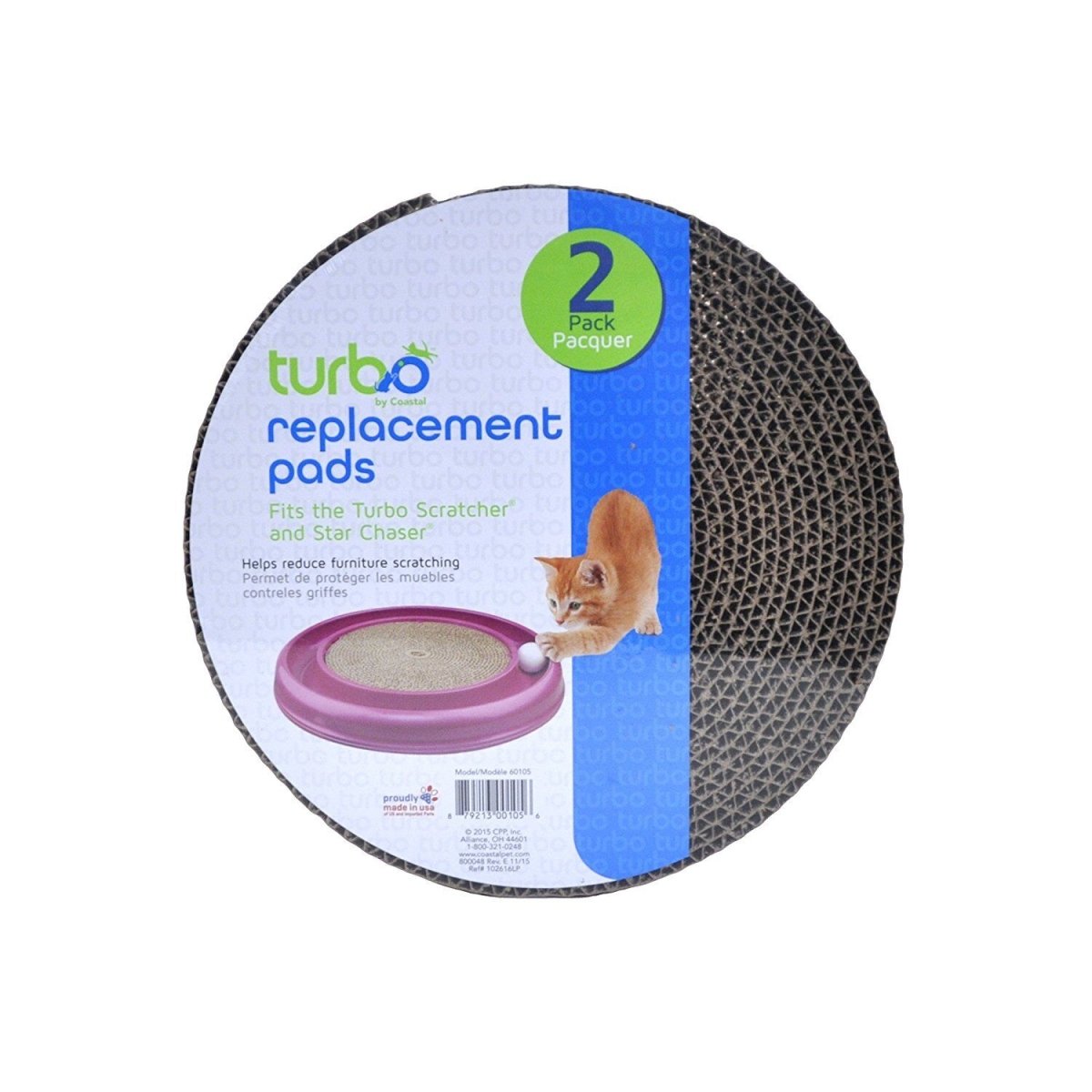 Bergan Turbo Scratcher Replacement Pads Tan, 1ea/2 pk - Pets Perfect