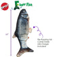 Spot Flippin Fish Cat Toy Grey - Blue - Tan 11.5in - Pets Perfect