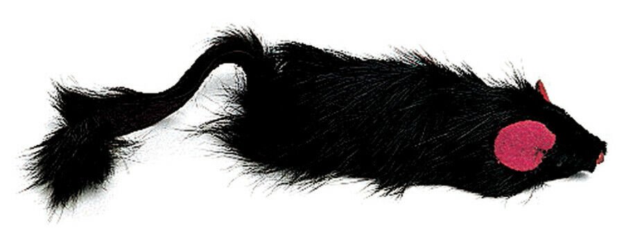 Spot Shaggy Plush Ferret Rattle and Catnip Cat Toy Black 11 in Large - Pets Perfect