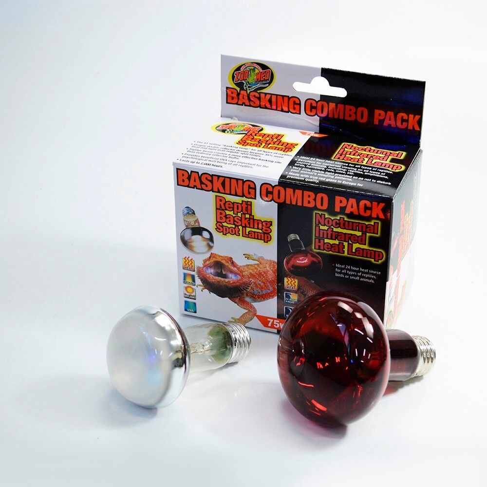 Zoo Med Basking Combo Pack - 75W Basking Spot and Infrared Lamp