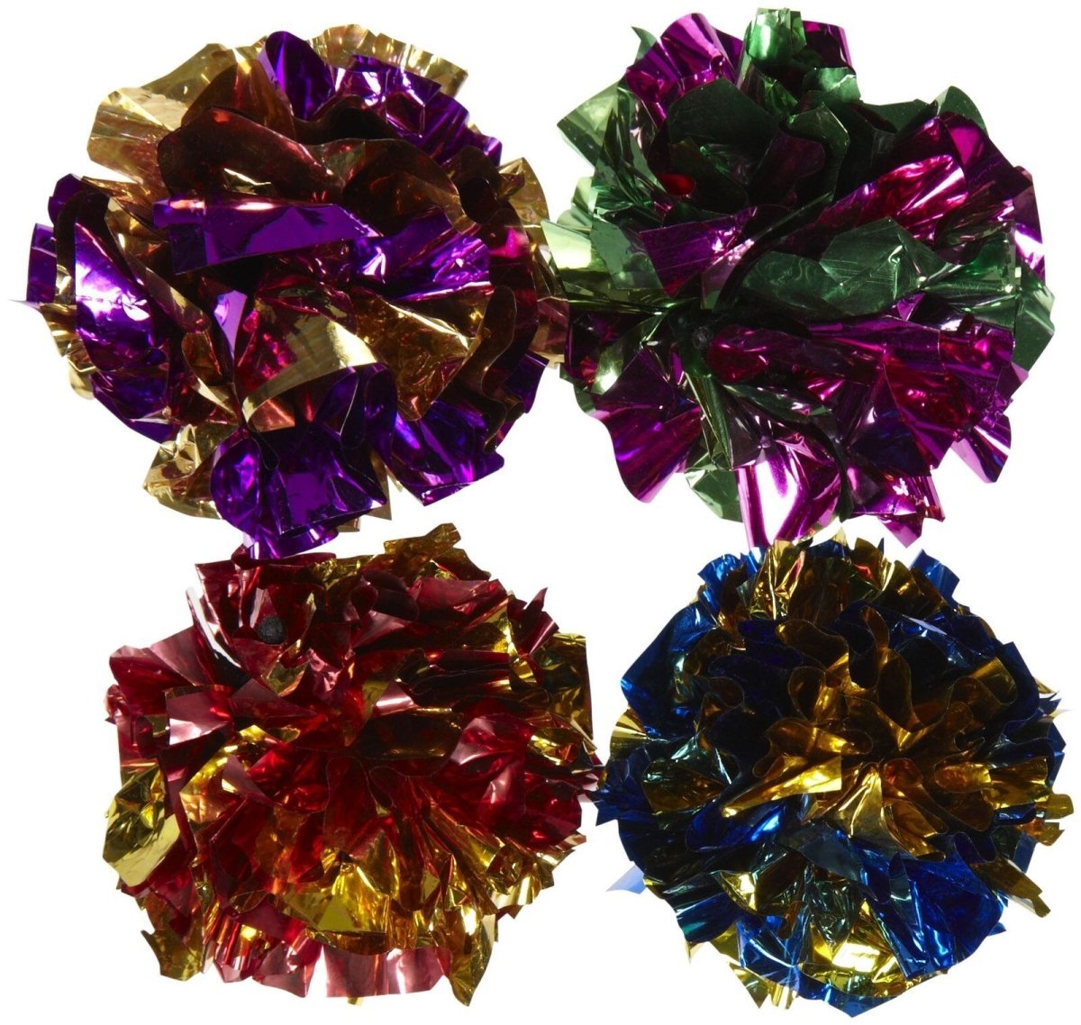 Spot Mylar Ball Cat Toy Multi - Color 1.5 in 4 Pack - Pets Perfect