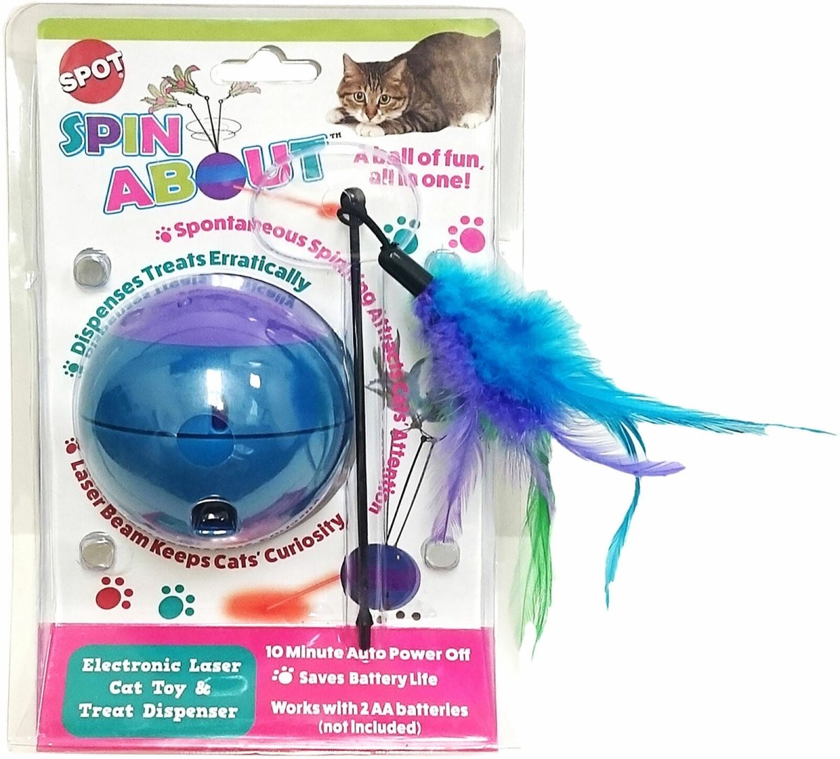 Spot Spin About 2.0 with Sound Electronic Laser Cat Toy White; Red One Size - Pets Perfect