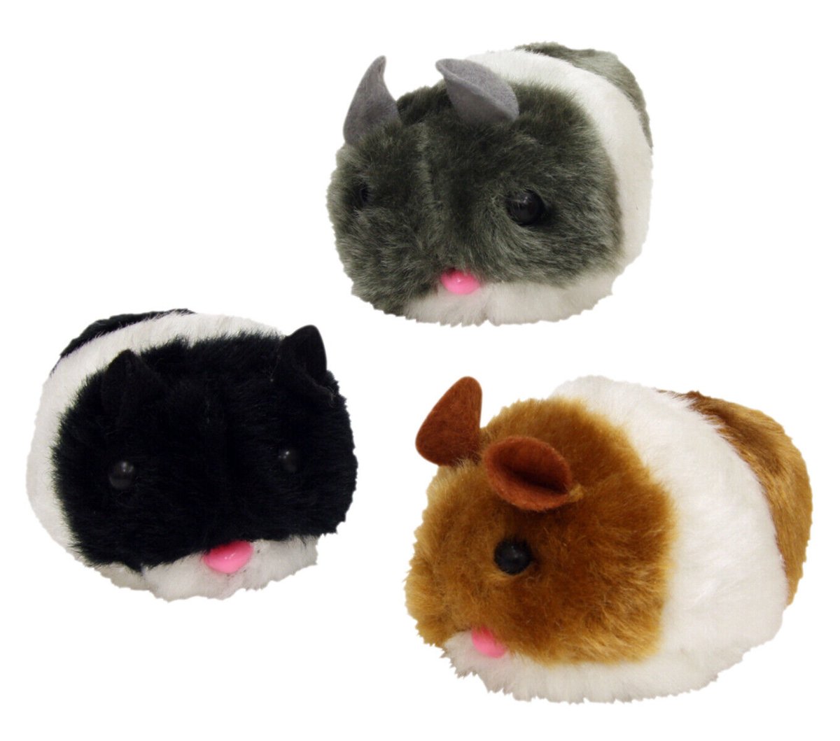 Spot Jittery Mouse Plush Cat Toy Gray; White 3 in - Pets Perfect