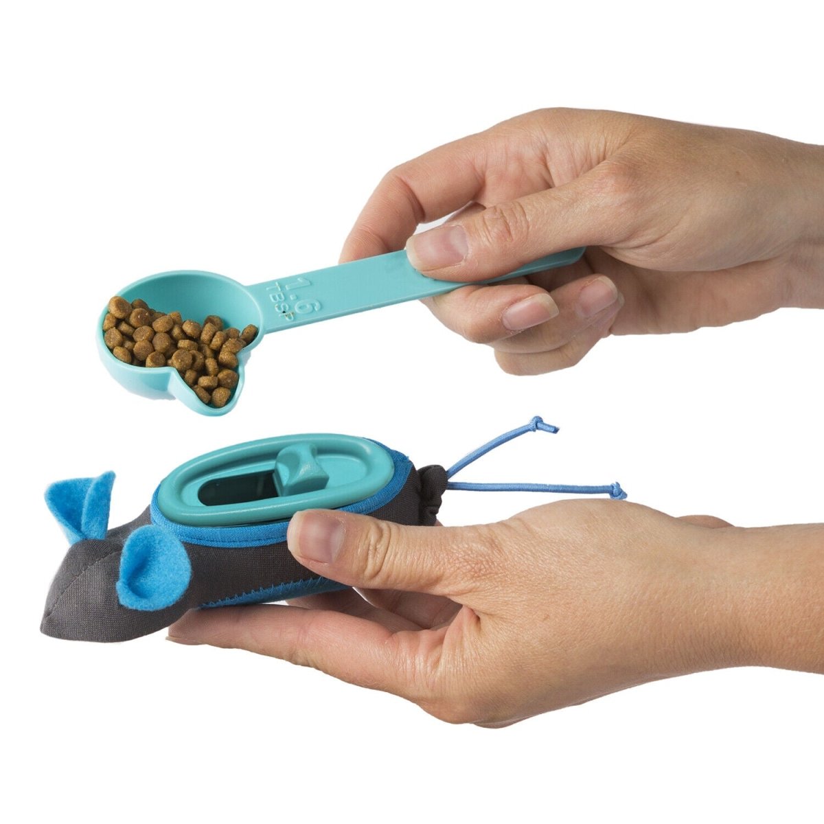 Doc and Phoebe The Hunting Snacker Cat Feeder Black - Blue 3.5in - Pets Perfect