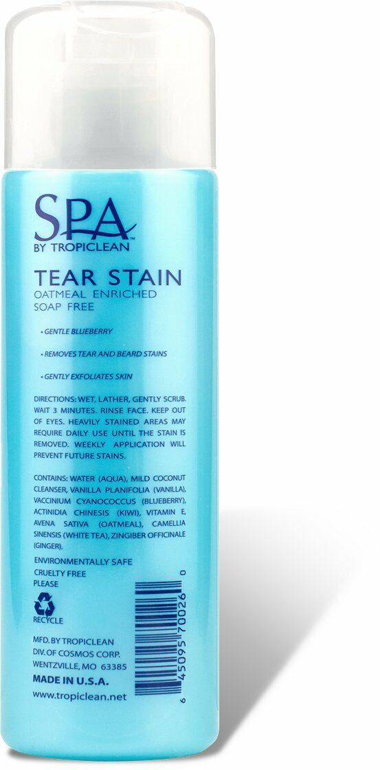 TropiClean SPA Tear Stain Remover for Pets 8 oz, view 2
