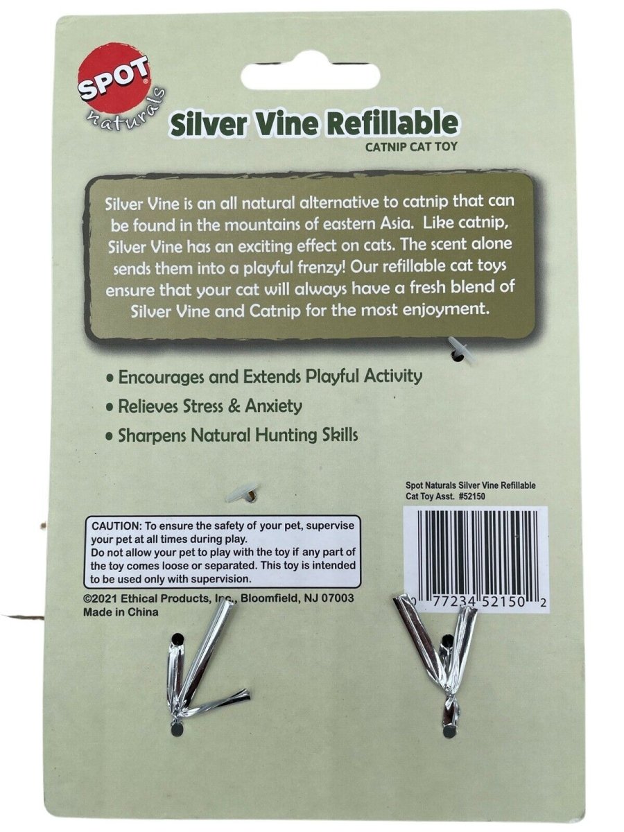 Spot Silver Vine Refillable Cat Toy Assorted Assorted 4in - Pets Perfect