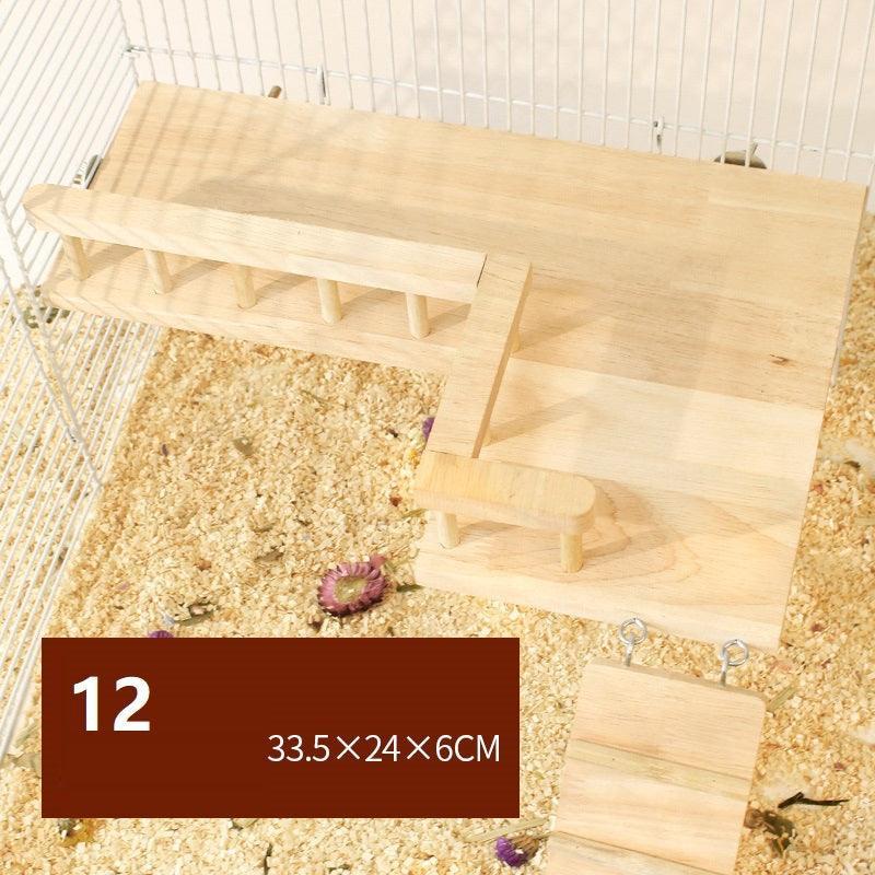 Natural Wood Hamster Playground with Swing & Fence - Pets Perfect