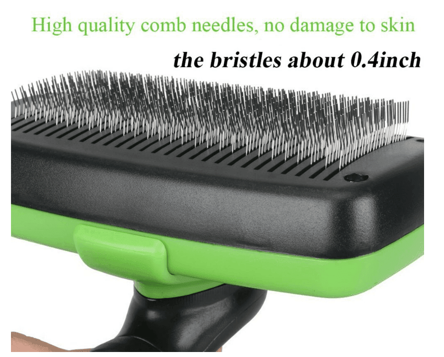Dog Hugs Cat FurFreeze Self - Cleaning Slicker Brush - Stainless Steel Dog Grooming Brush - Pets Perfect