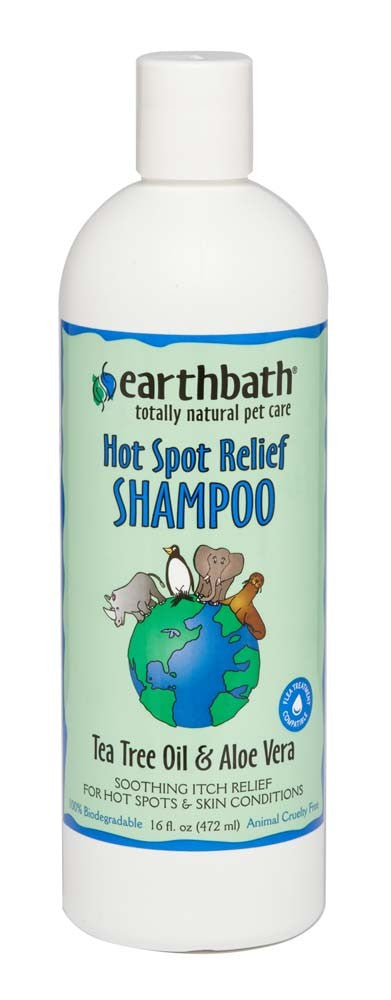 Earthbath Hot Spot Relief Pet Shampoo, Tea Tree & Aloe Vera 16 oz