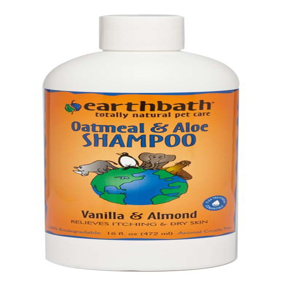 Earthbath Oatmeal & Aloe Pet Shampoo, Vanilla & Almond 16 oz