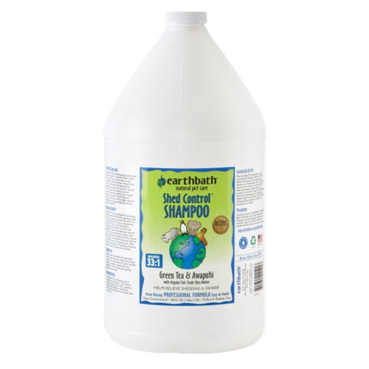 Earthbath Dog Shed Control Shampoo - Green Tea & Awapuhi 1 Gallon - Pets Perfect