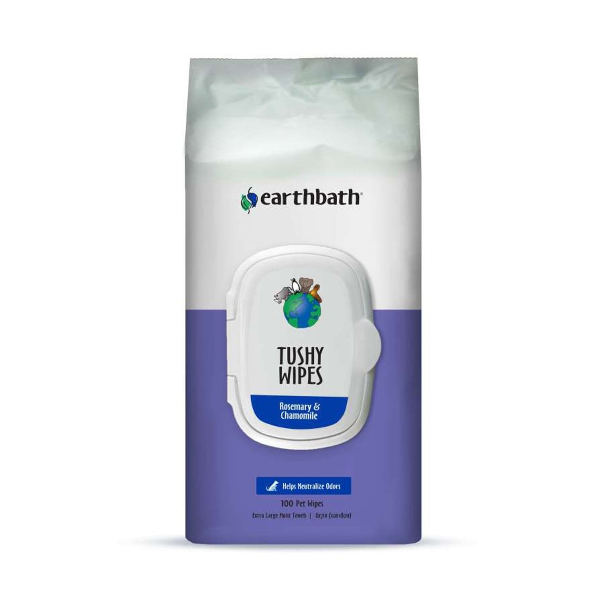 Earthbath Tushy Wipes, Rosemary & Chamomile 1ea/72 ct - Pets Perfect