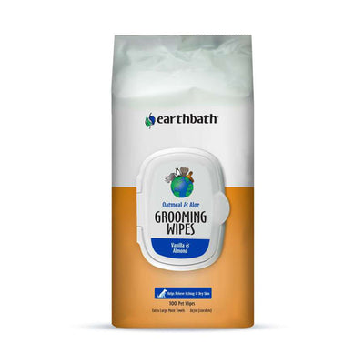 Earthbath Oatmeal & Aloe Grooming Wipes, Vanilla & Almond Soft-Sided Pouch 100 ct