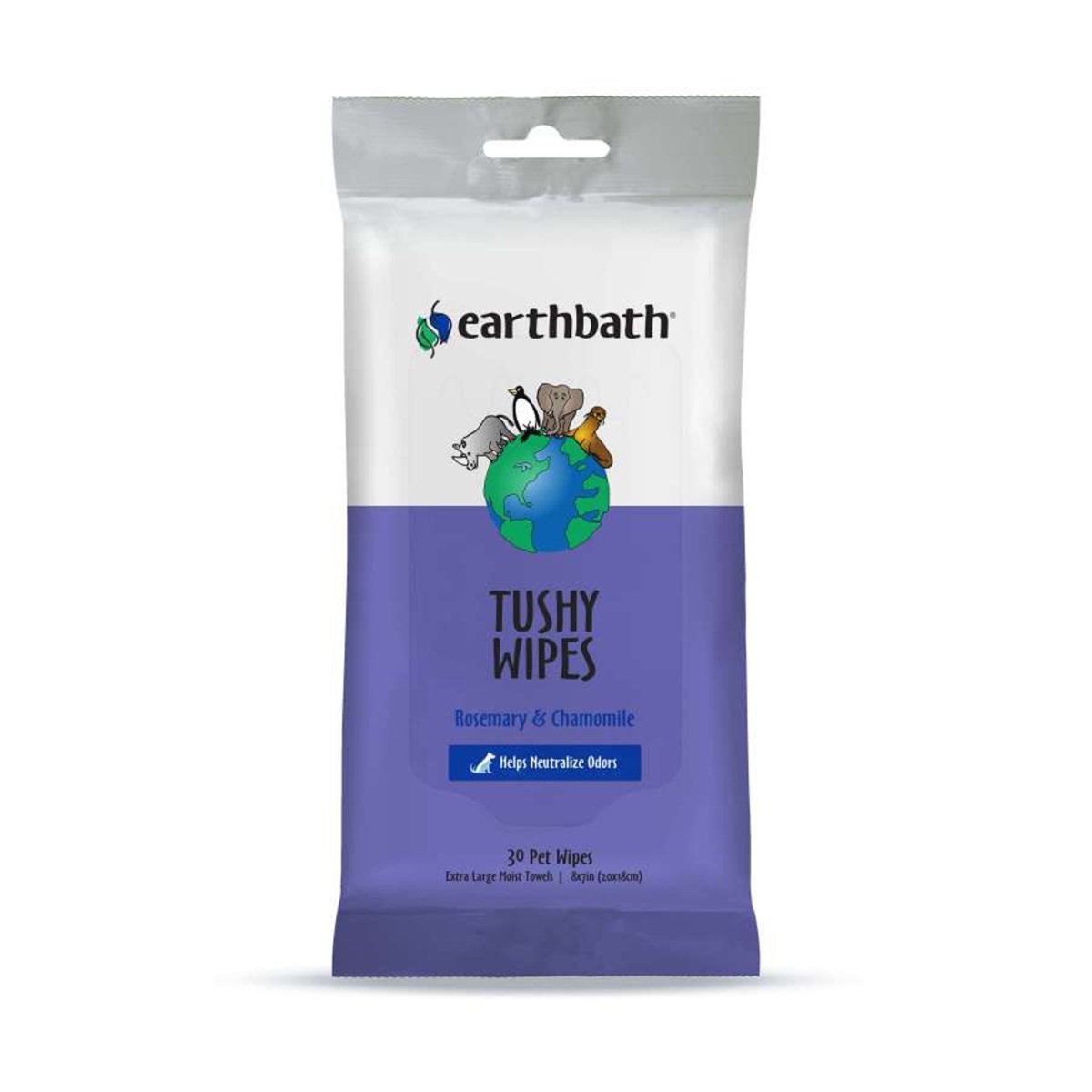 Earthbath Tushy Wipes, Rosemary & Chamomile 1ea/30 ct - Pets Perfect