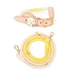 Hands Free Rope Leash and Luxe Royal Leather Collar Bundle - Lemon Squeeze - Pets Perfect