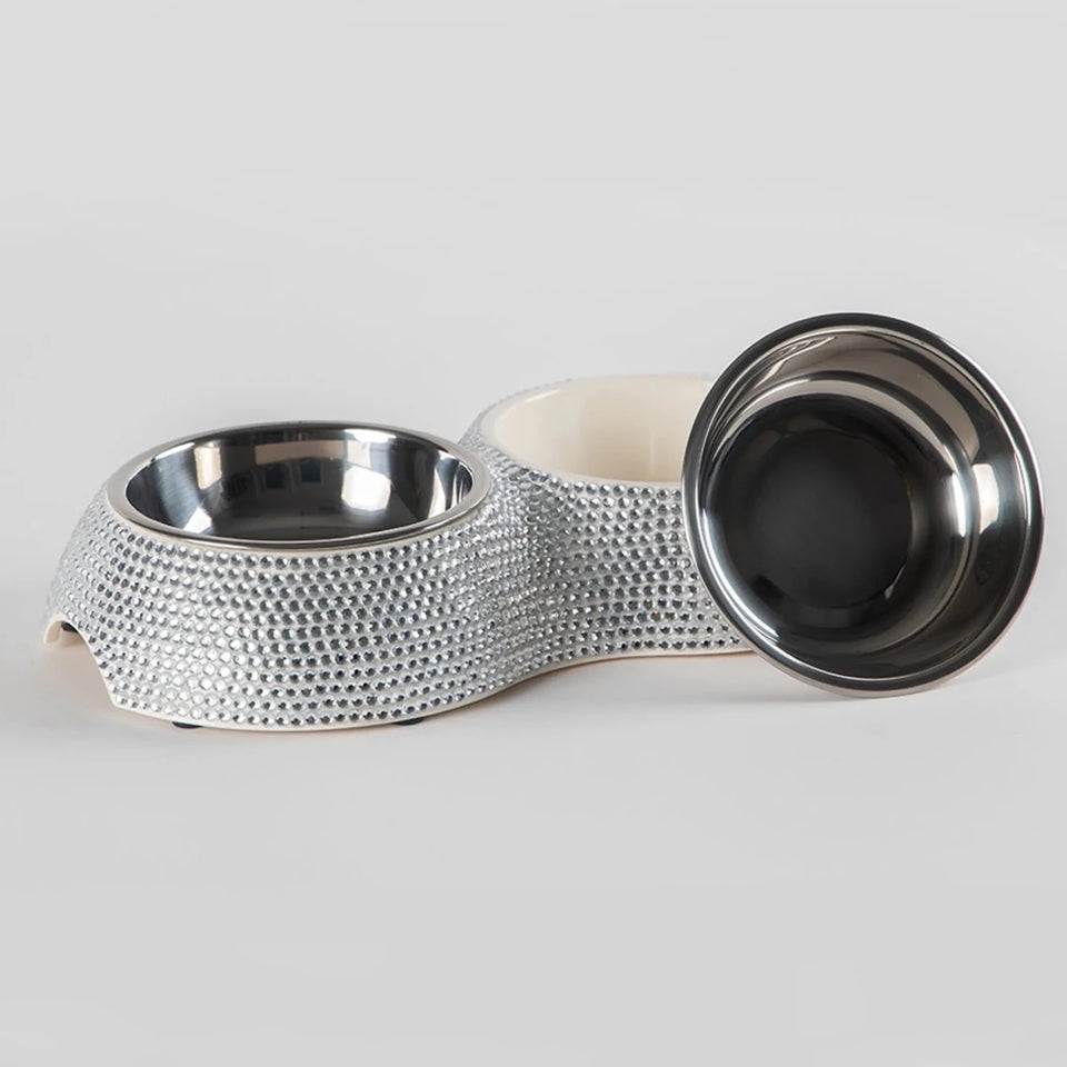 Hello Doggie Crystal Dining Bowl for Small Dogs - Pets Perfect