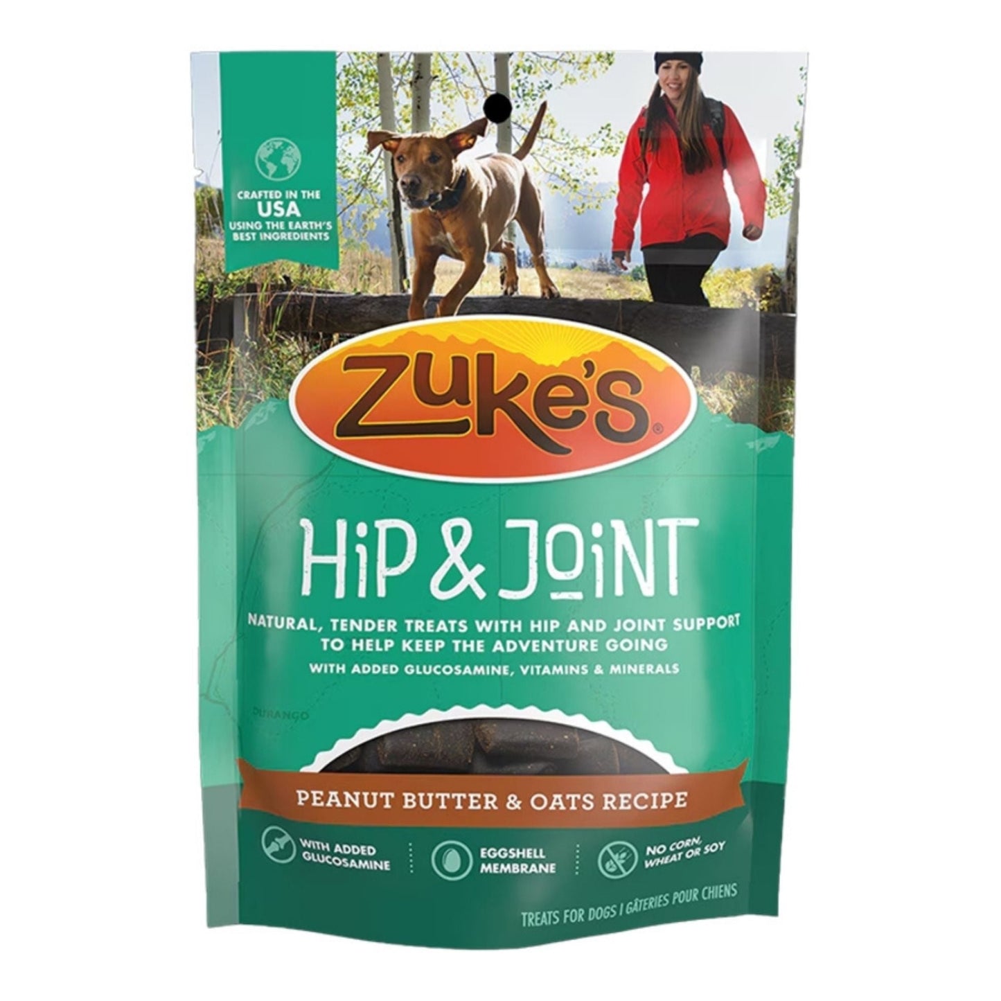 Zuke's Dog Hip & Joint Peanut Butter & Oats Recipe Dog Treats, 6 oz