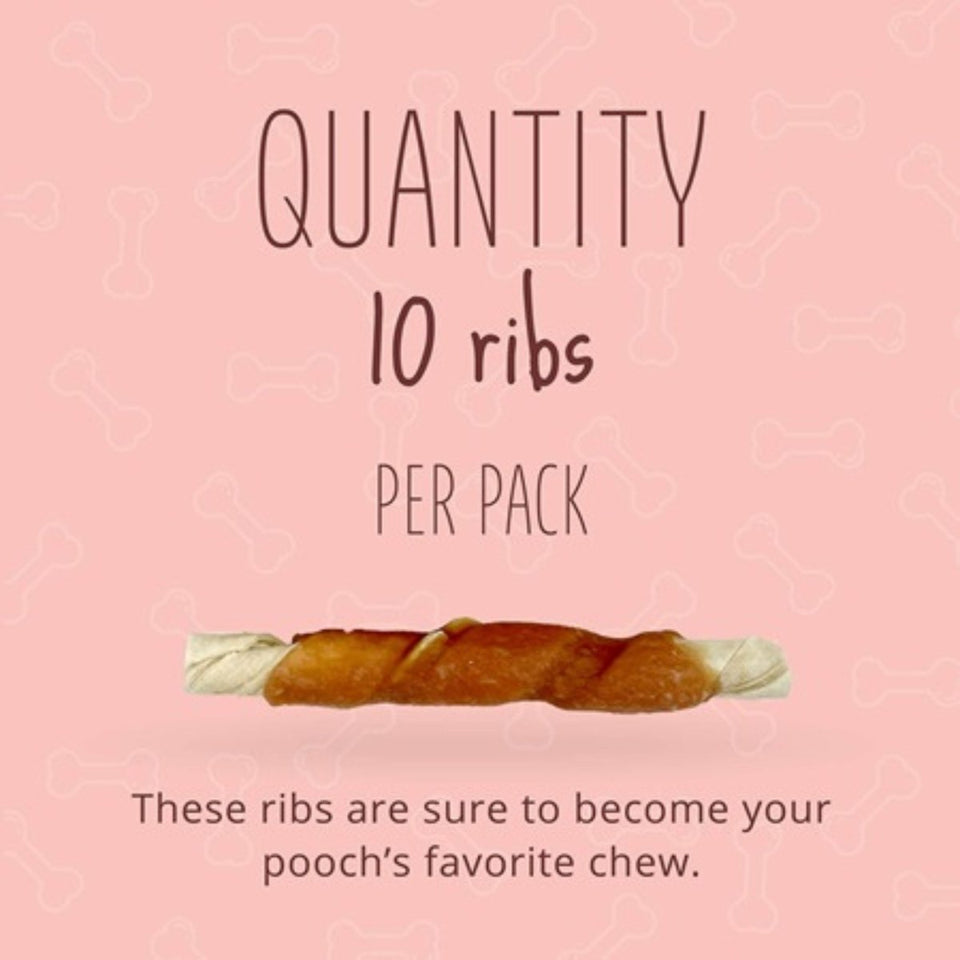 Better Belly - Long-Lasting Triple Flavor Rawhide Ribs Dog Chew, 10 ct, view 4