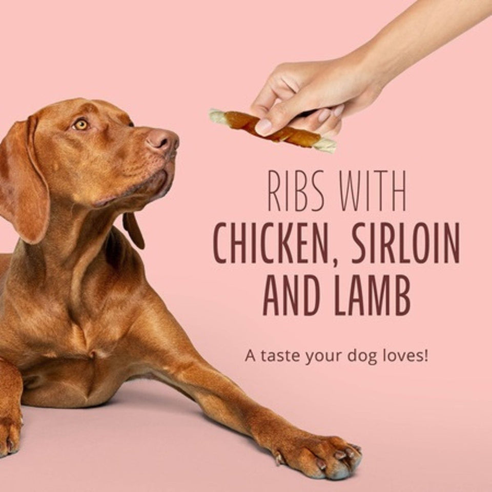 Better Belly - Long-Lasting Triple Flavor Rawhide Ribs Dog Chew, 10 ct, view 3