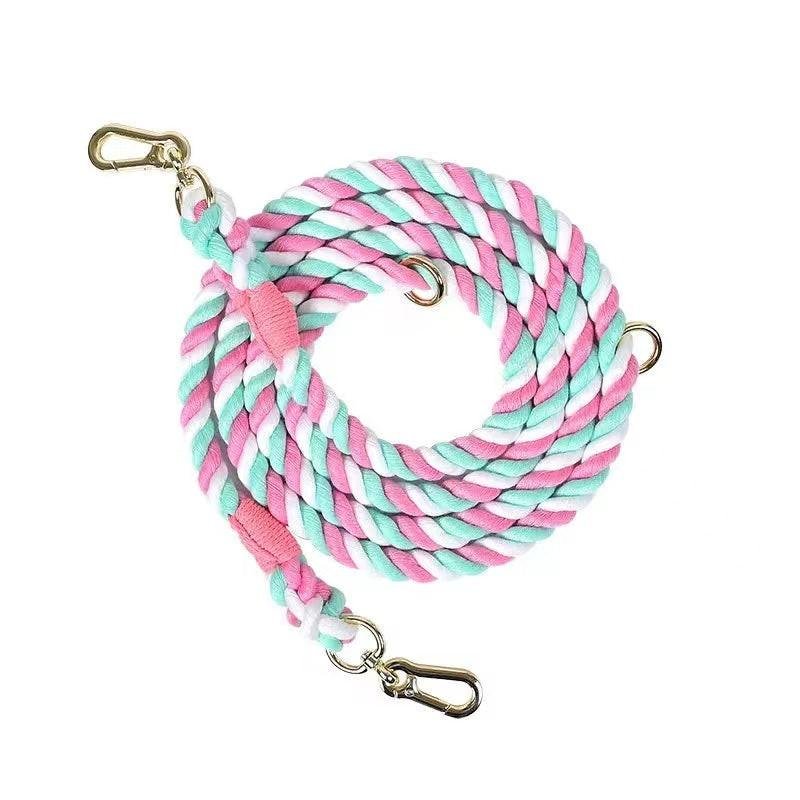 Hands-Free Dog Rope Dog Leash - Cotton Candy