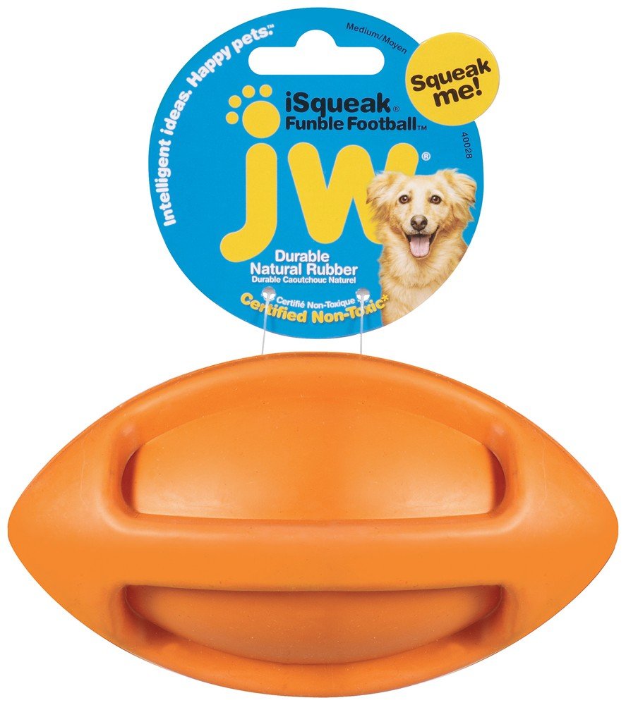 JW Pet iSqueak Funble Dog Toy Football Assorted 1ea/MD - Pets Perfect
