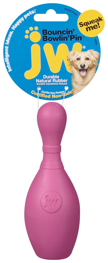 JW Pet Bouncin' Bowlin Pin Dog Toy Assorted Small
