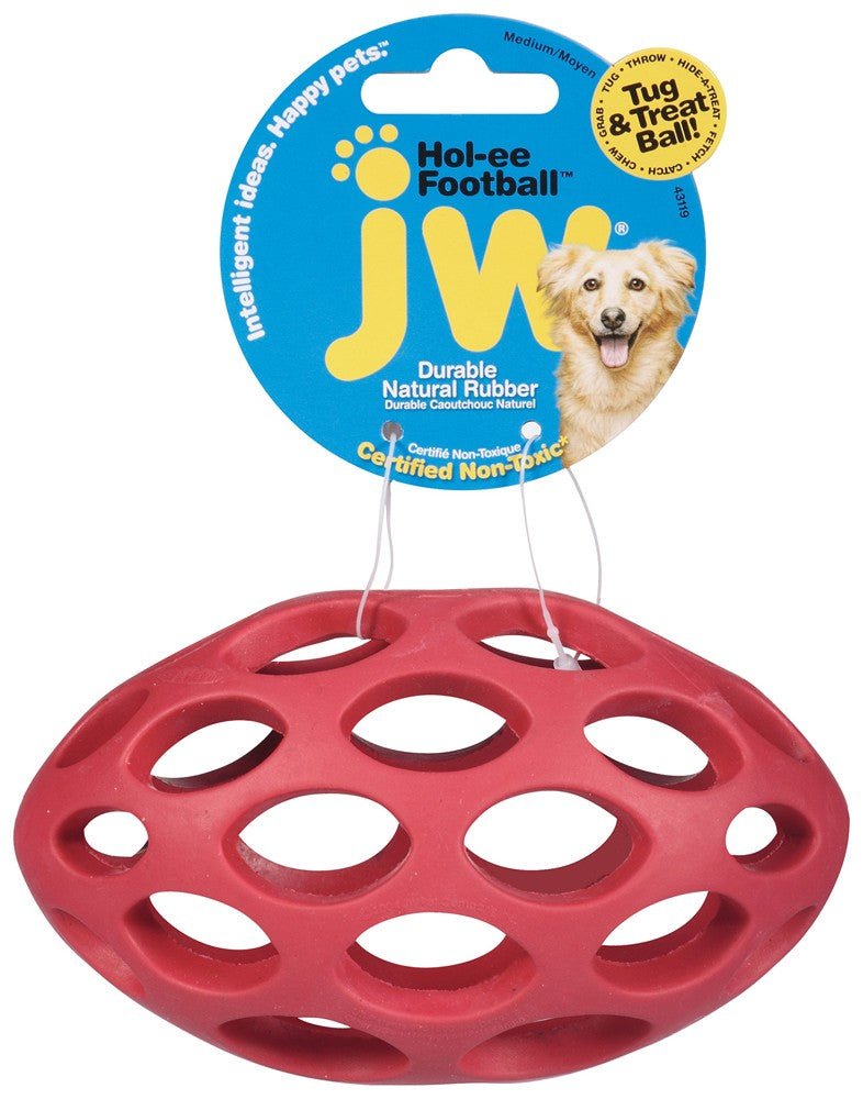 JW Pet Hol - ee Football Dog Toy Assorted 1ea/MD - Pets Perfect