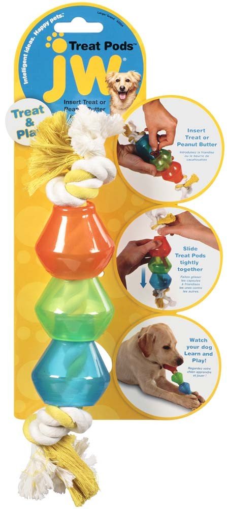 JW Pet Treat Pod Rope Dog Toy 1ea/SM - Pets Perfect
