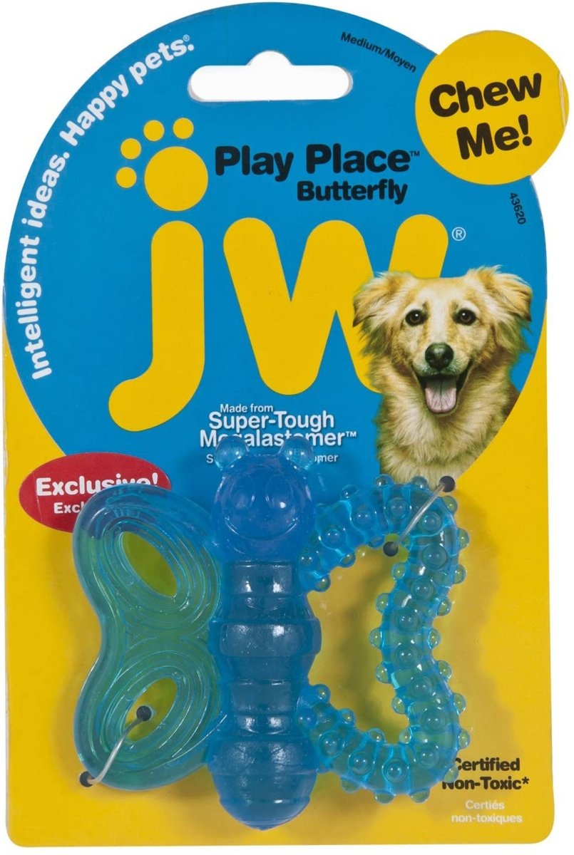 JW Pet PlayPlace Butterfly Teether Dog Toy 1ea/MD - Pets Perfect
