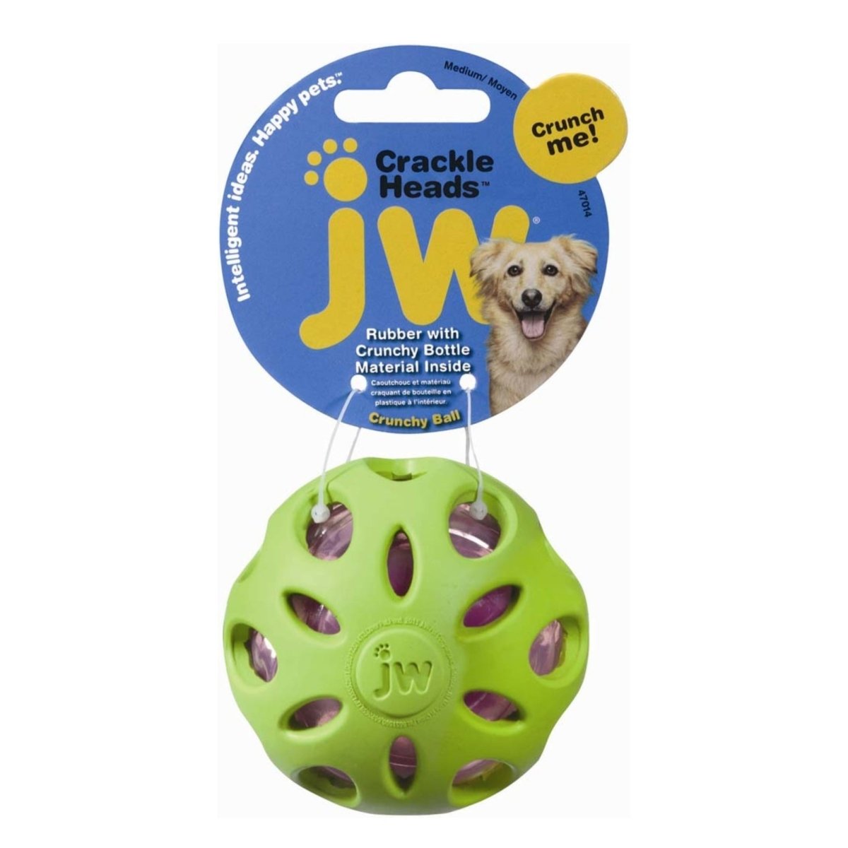 JW Pet Crackle Heads Crackle Ball Dog Toy Assorted 1ea/MD - Pets Perfect
