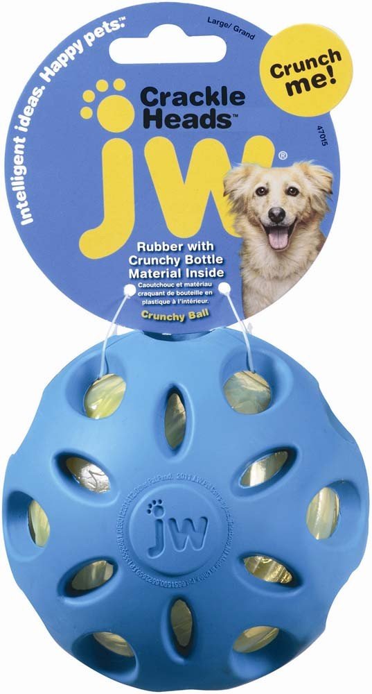 JW Pet Crackle Heads Crackle Ball Dog Toy Assorted 1ea/LG - Pets Perfect