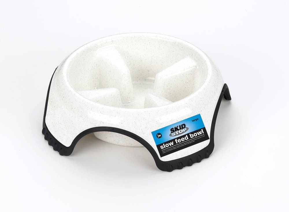 JW Pet Skid Stop Slow Feed Dog Bowl Assorted 1ea/LG - Pets Perfect
