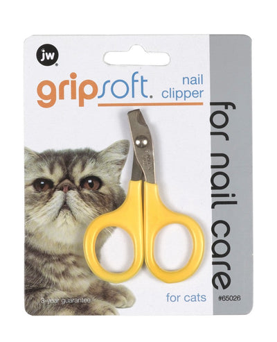 JW Pet GripSoft Cat Nail Clipper, Yellow, Gray