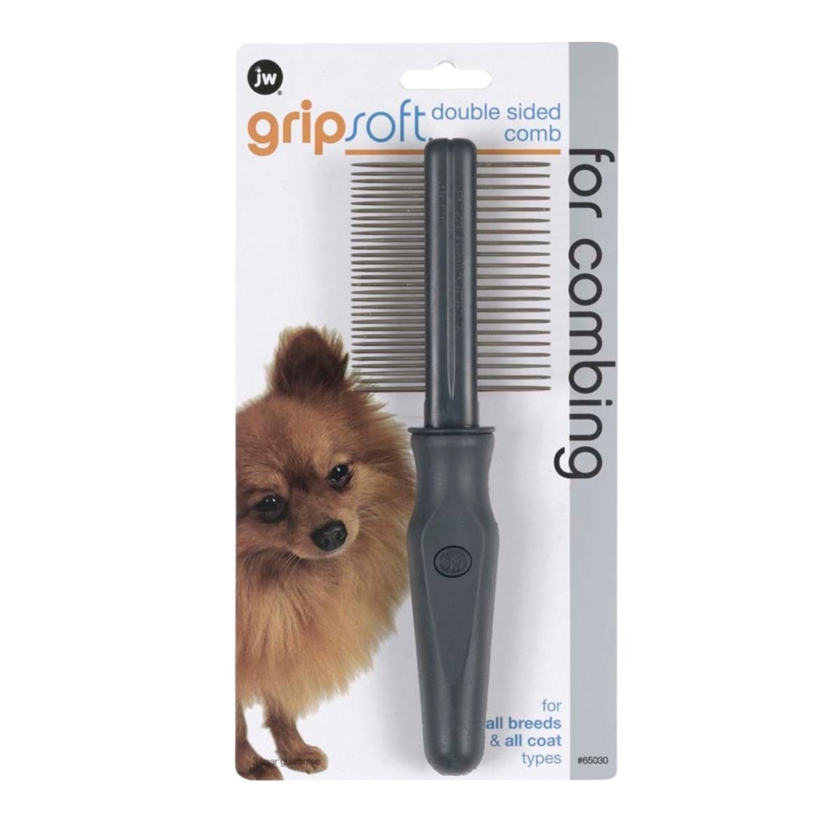 JW Pet Double Sided Comb Grey, Yellow, 1ea/One Size - Pets Perfect