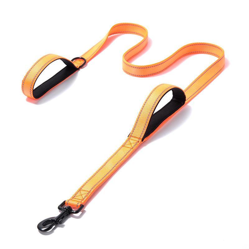 Reflective Nylon Double Thickened Dog Leash - Enhanced Visibility And Durability