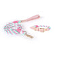 Luxe Royal Leather Rope Leash and Collar Set - Cotton Candy - Pets Perfect