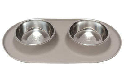 Messy Mutts Double Feeder, Grey 1.5 Cup